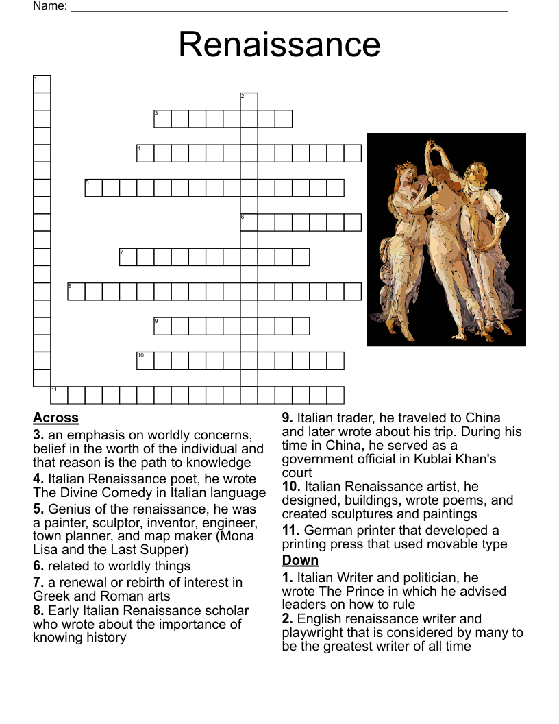Renaissance  Crossword