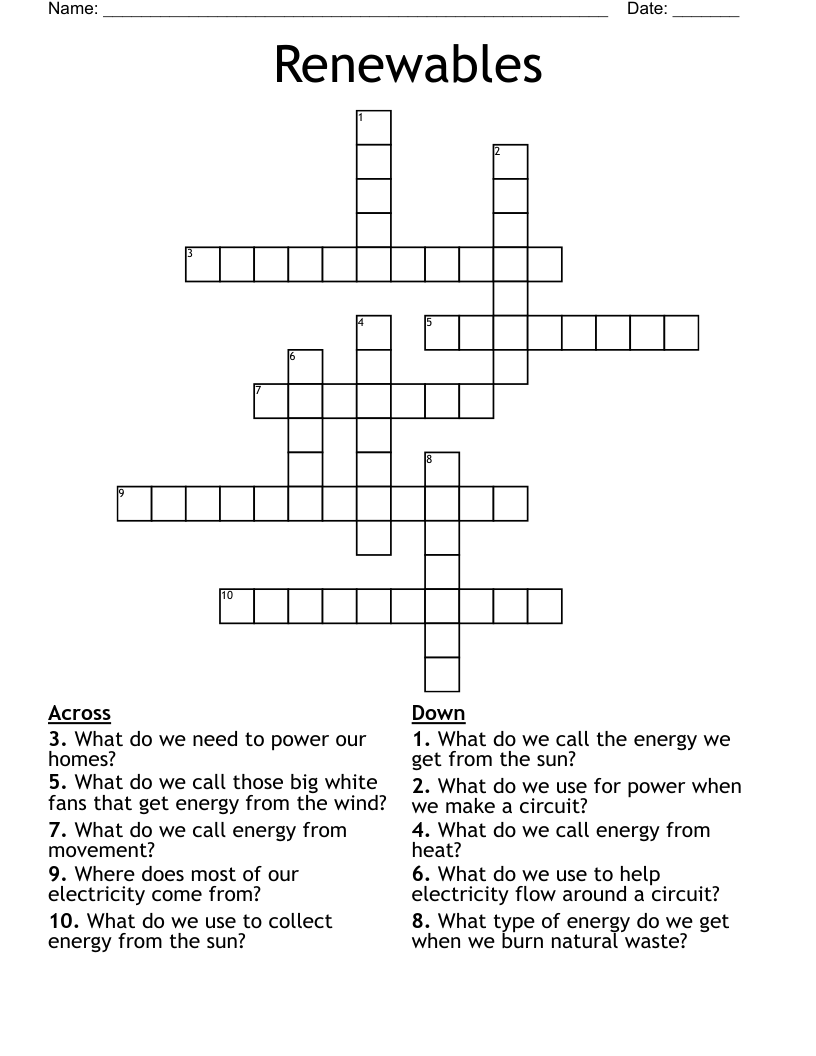 Renewables Crossword
