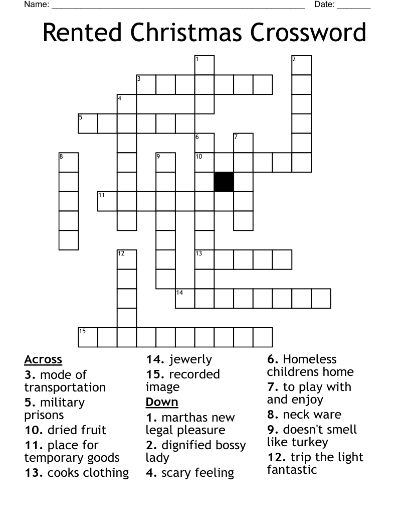 Rented Christmas Crossword