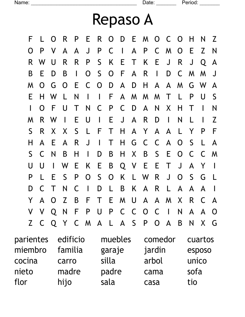 Repaso A Word Search