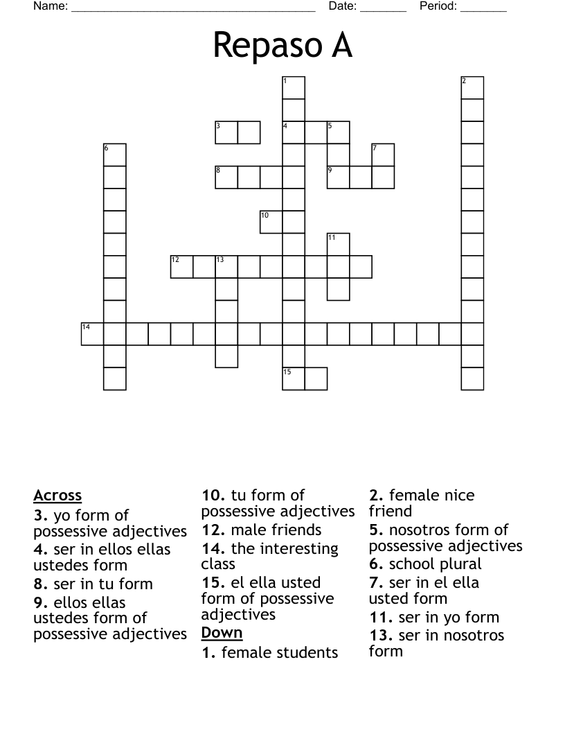 Repaso A Crossword