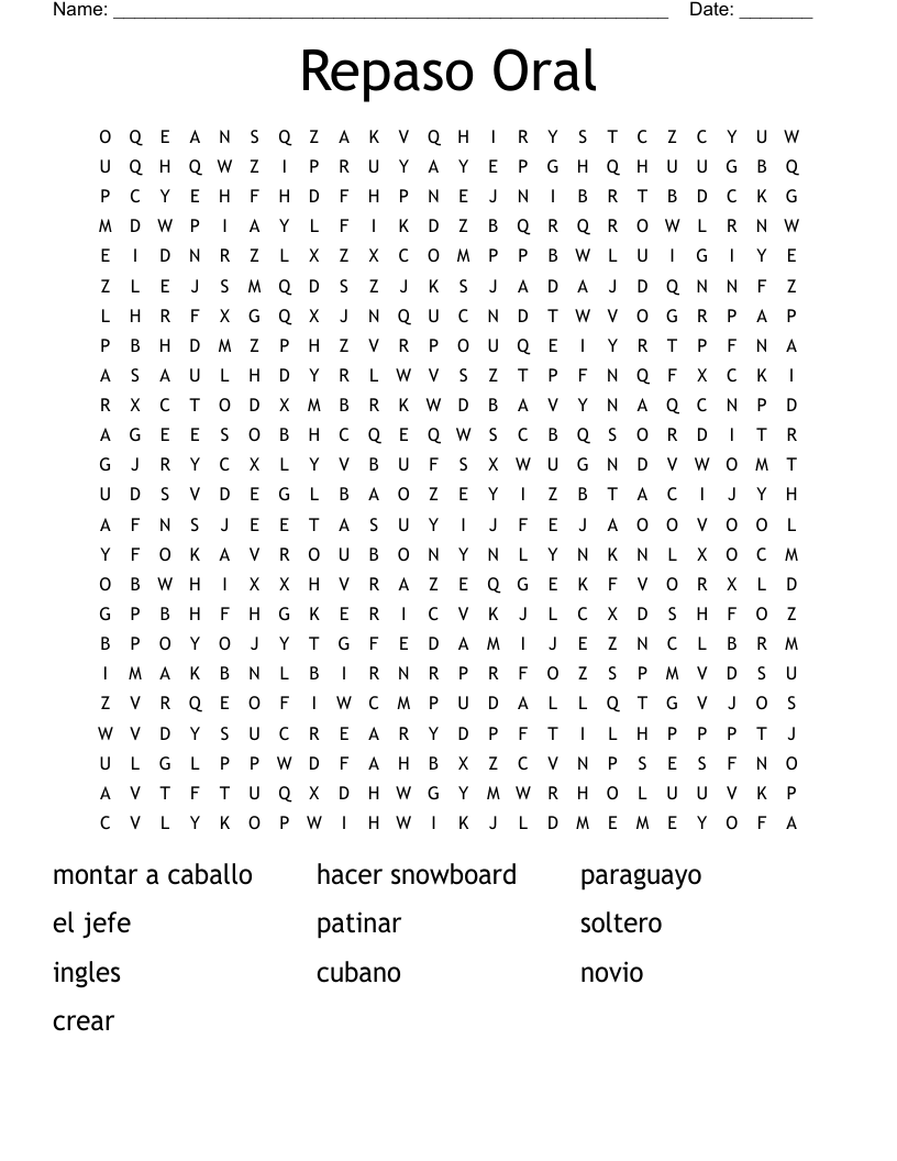 Repaso Oral Word Search