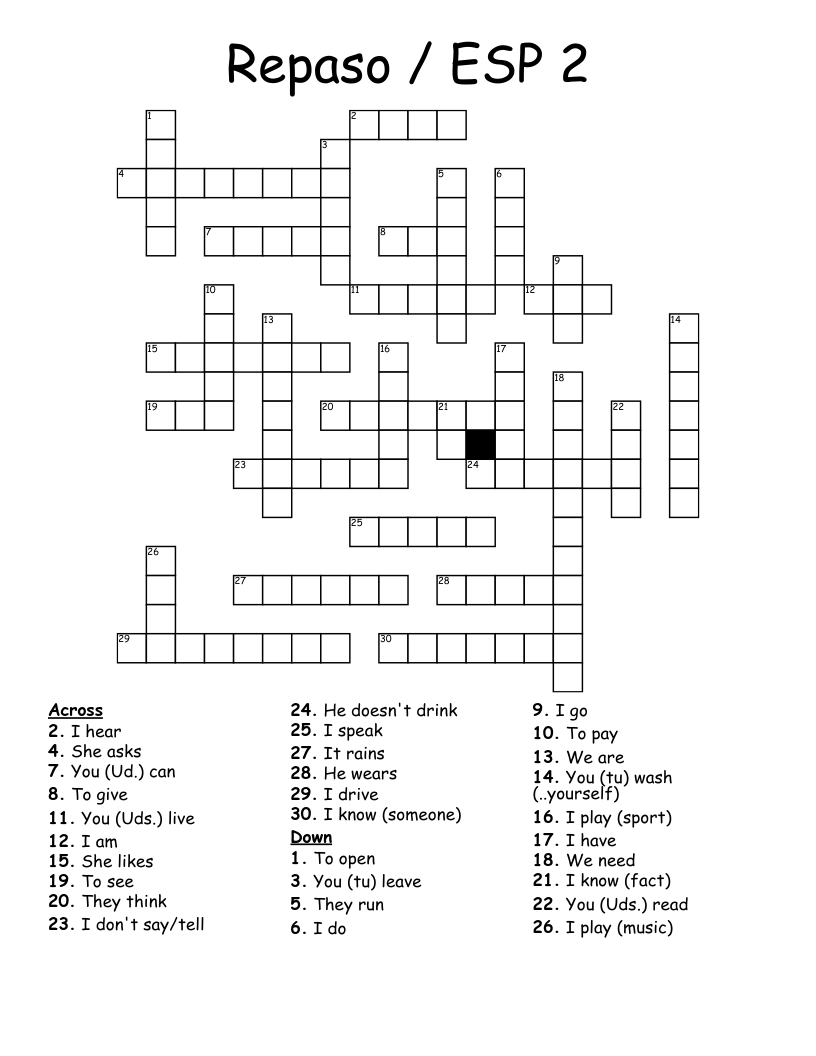 Repaso / ESP 2 Crossword