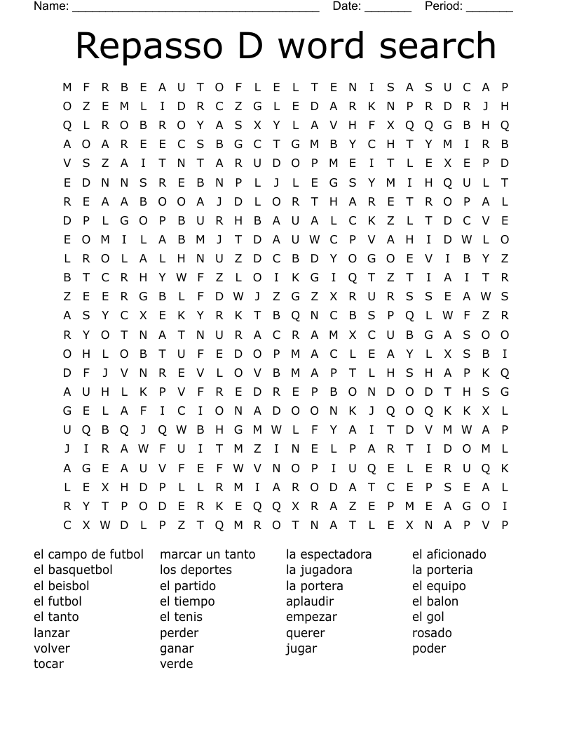 Repasso D word search 
