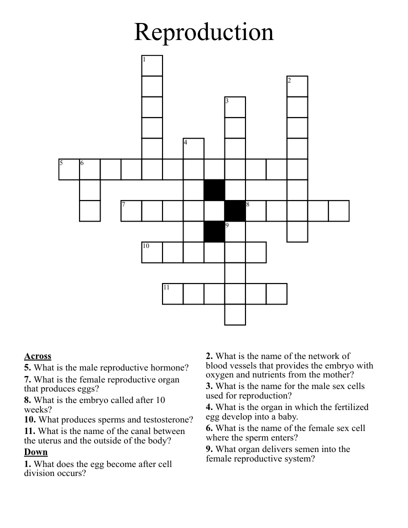 Reproduction Crossword