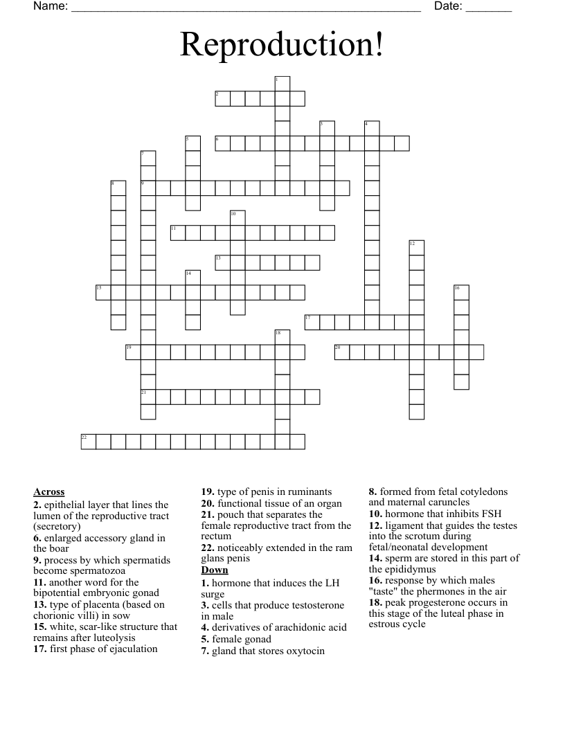 Reproduction! Crossword