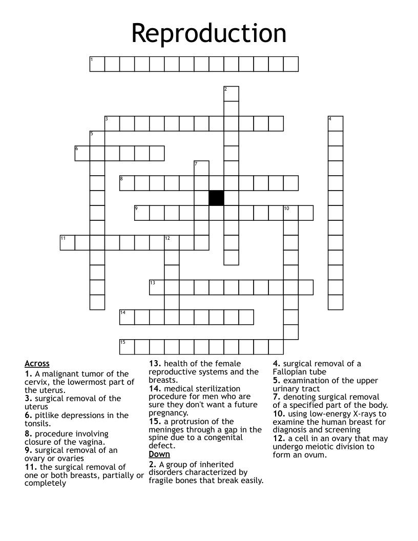 Reproduction Crossword