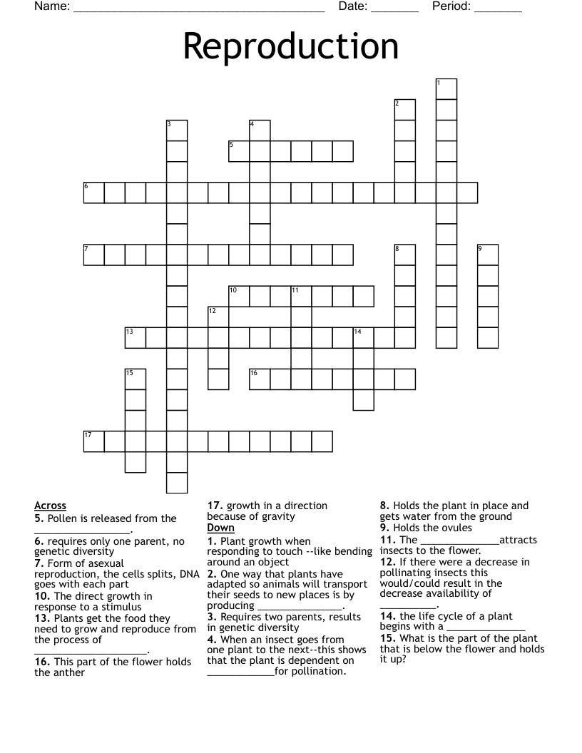 Reproduction Crossword