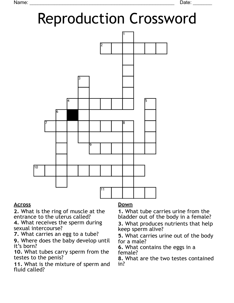 Reproduction Crossword