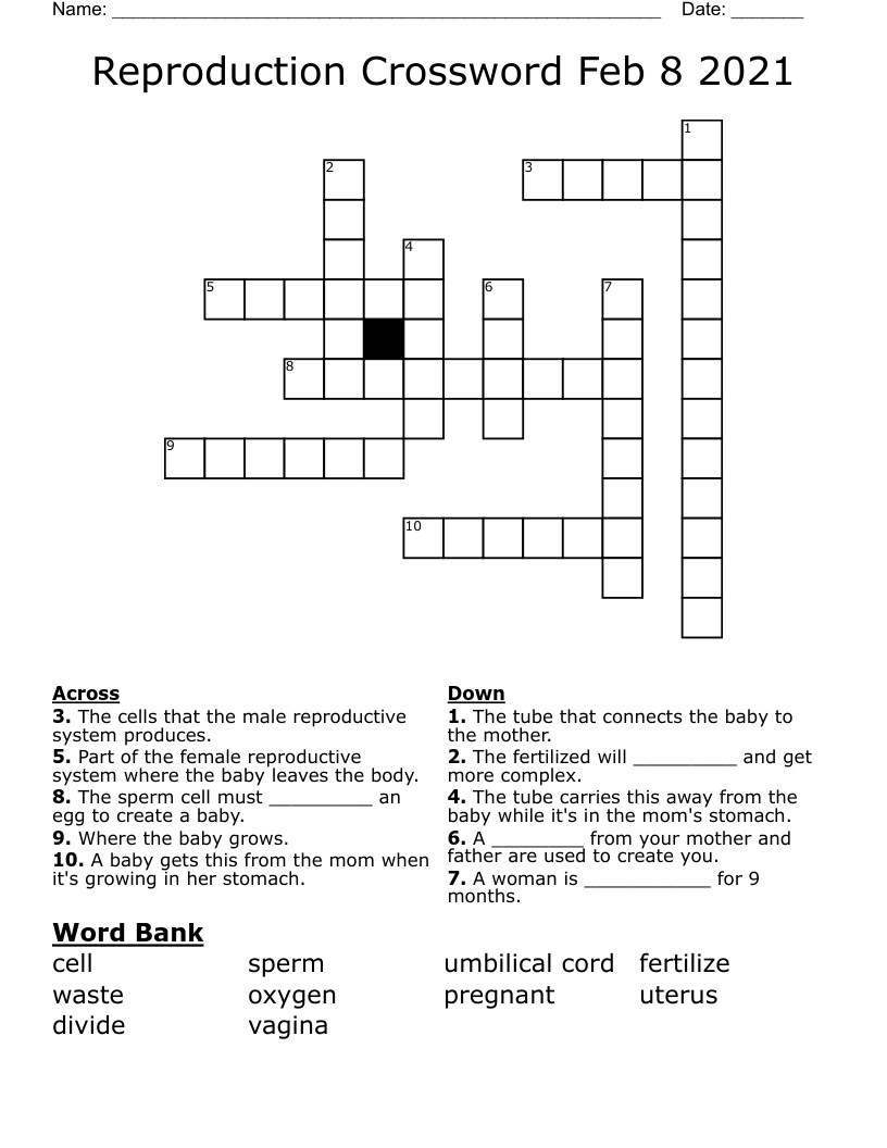 Reproduction Crossword Feb 8 2021