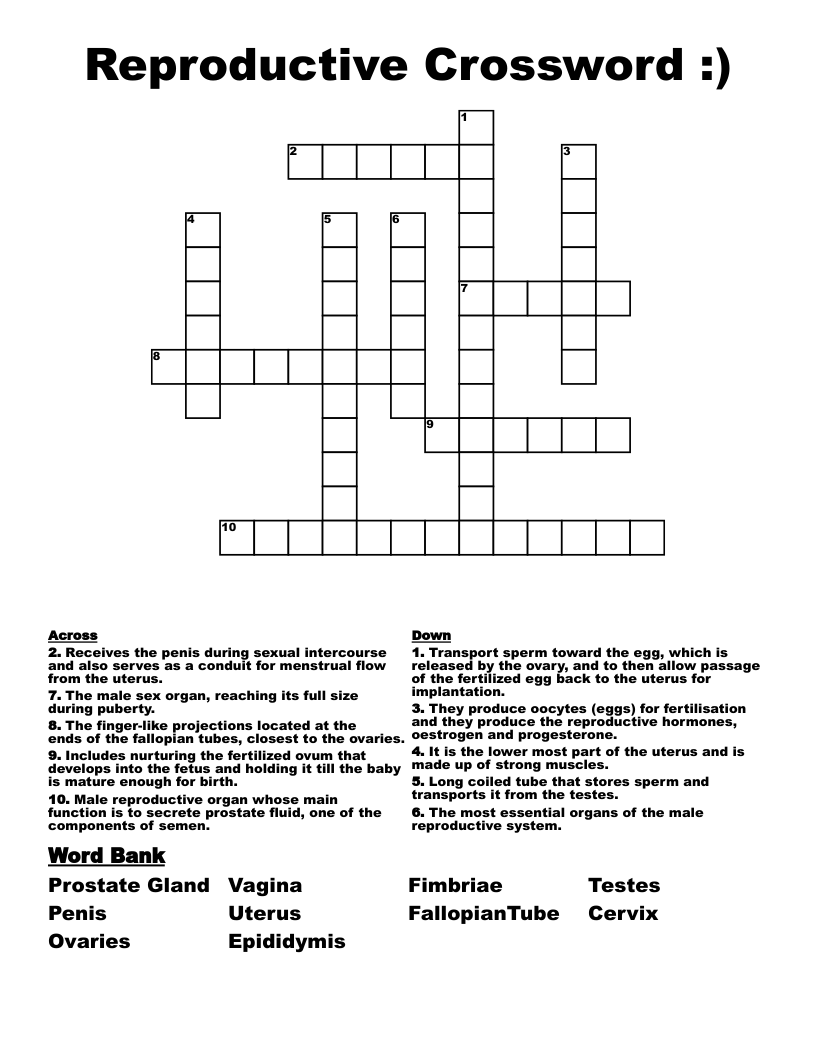 Reproductive Crossword :)