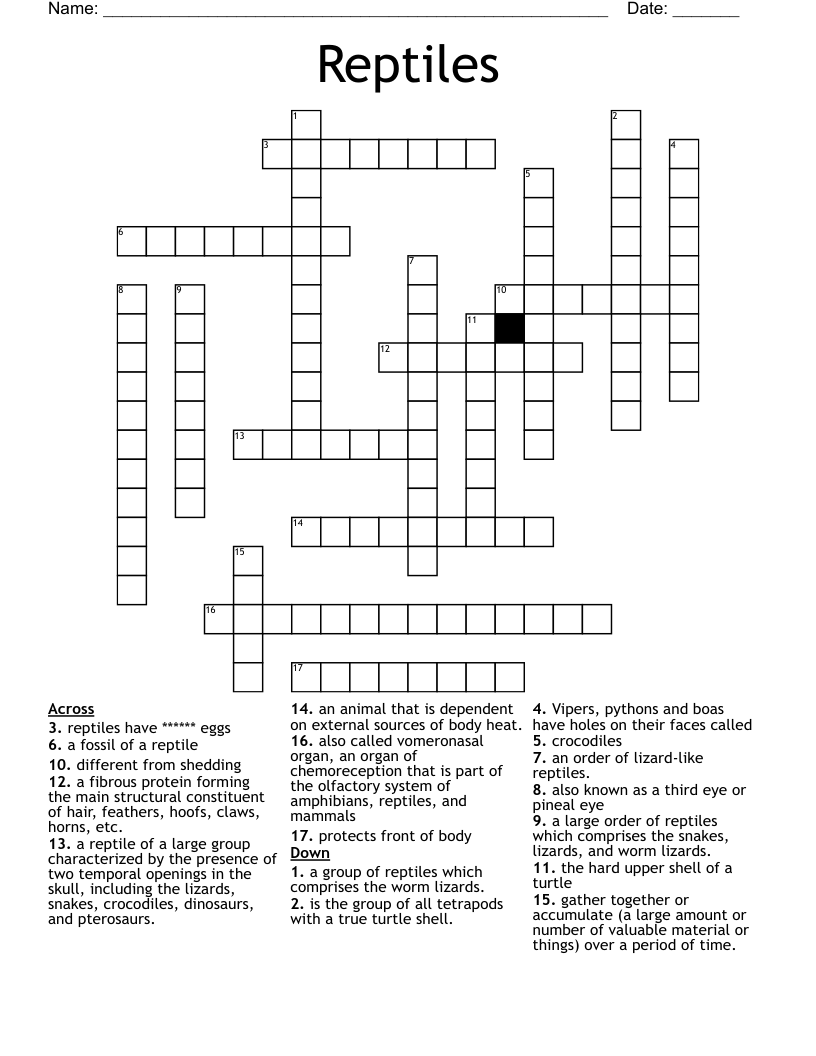 Reptiles Crossword