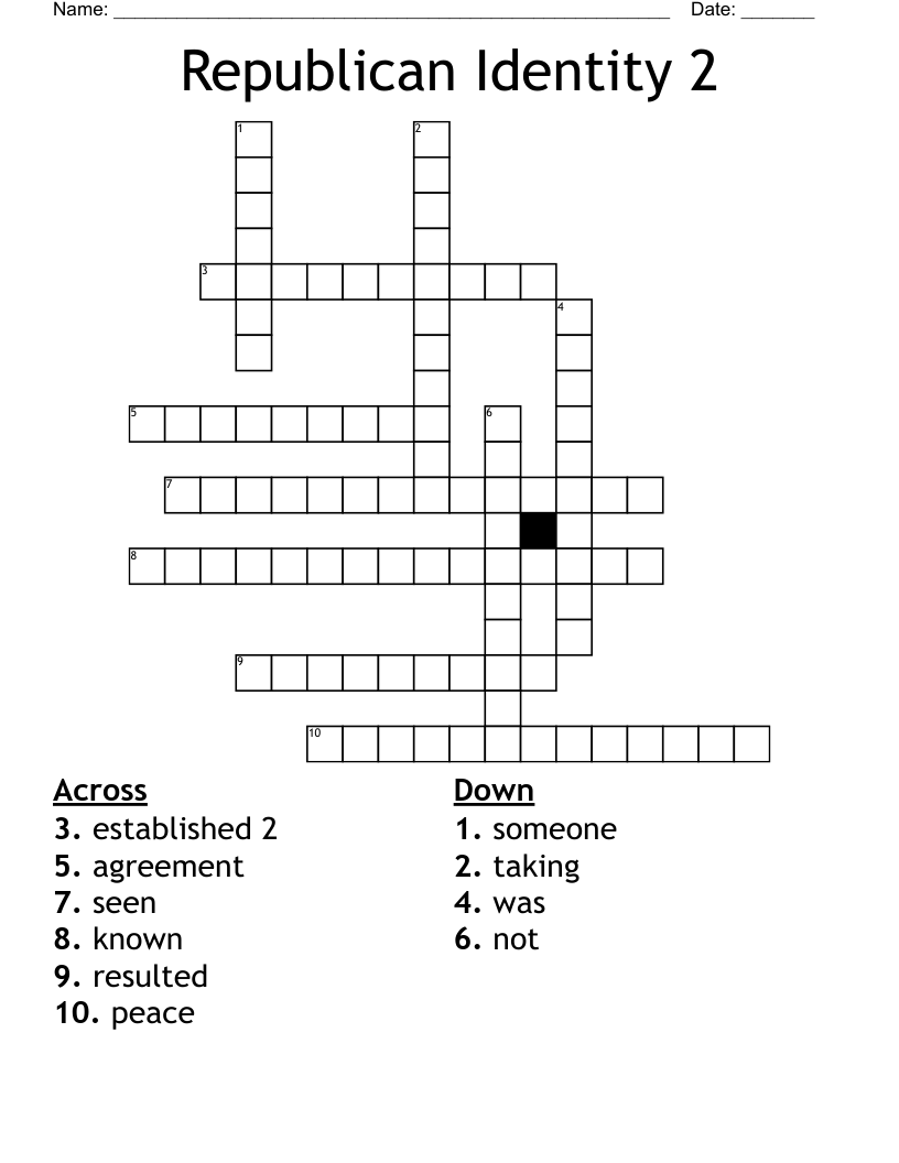 Republican Identity 2 Crossword