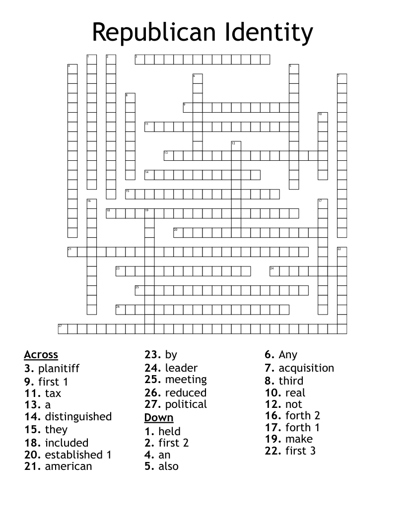 Republican Identity  Crossword
