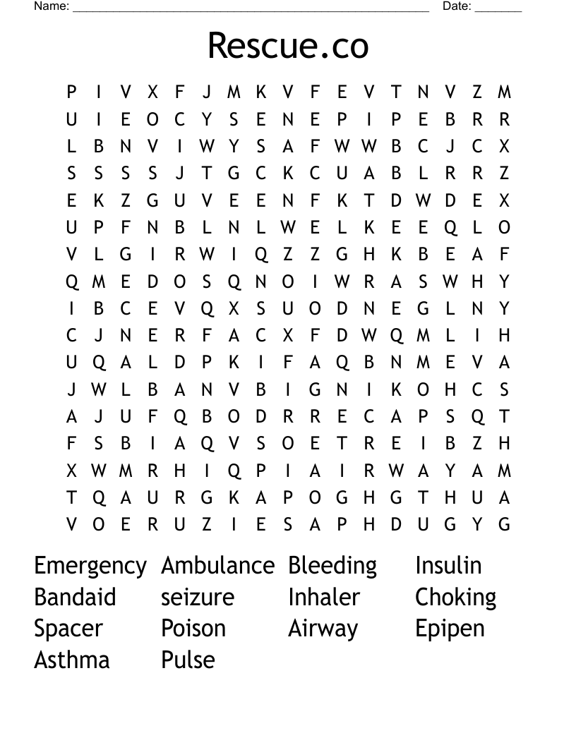 Rescue.co Word Search