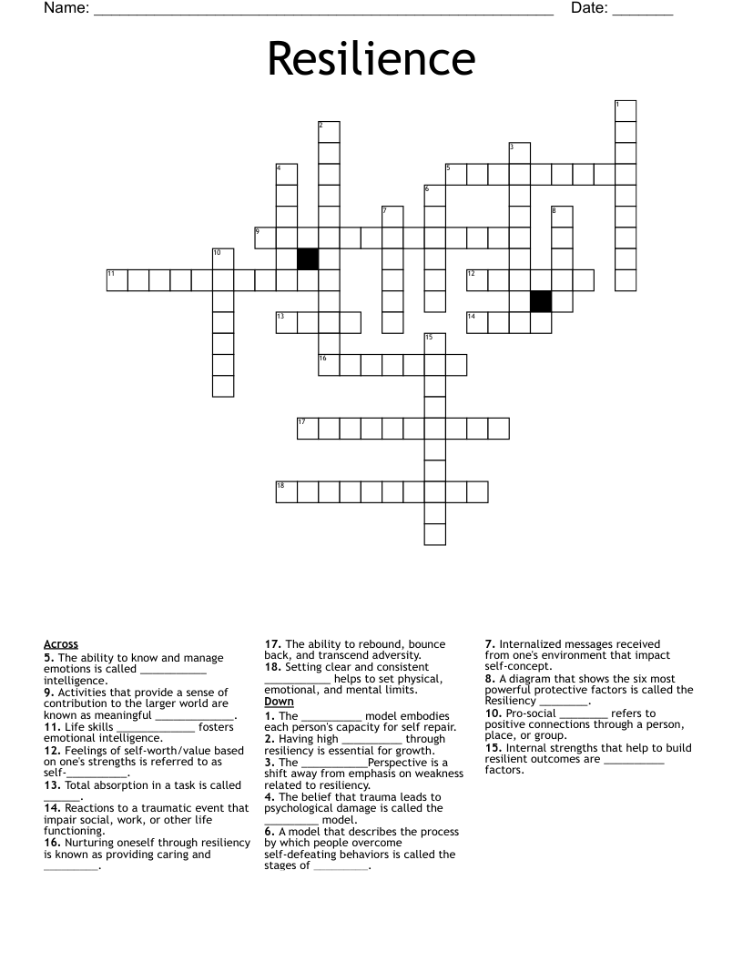 Resilience Crossword