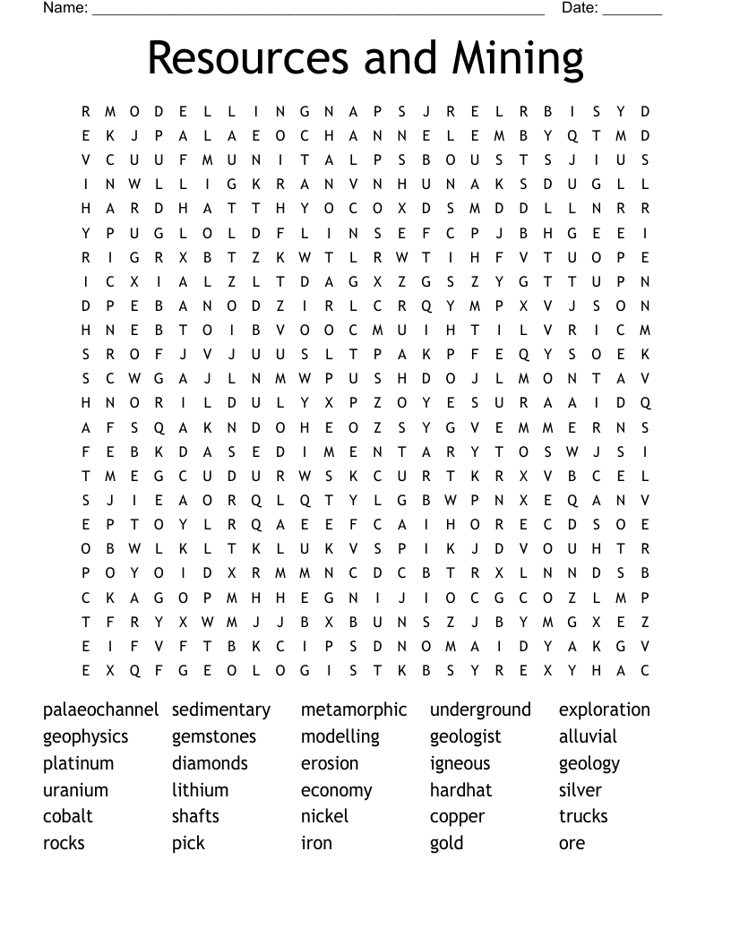 Resources and Mining Word Search