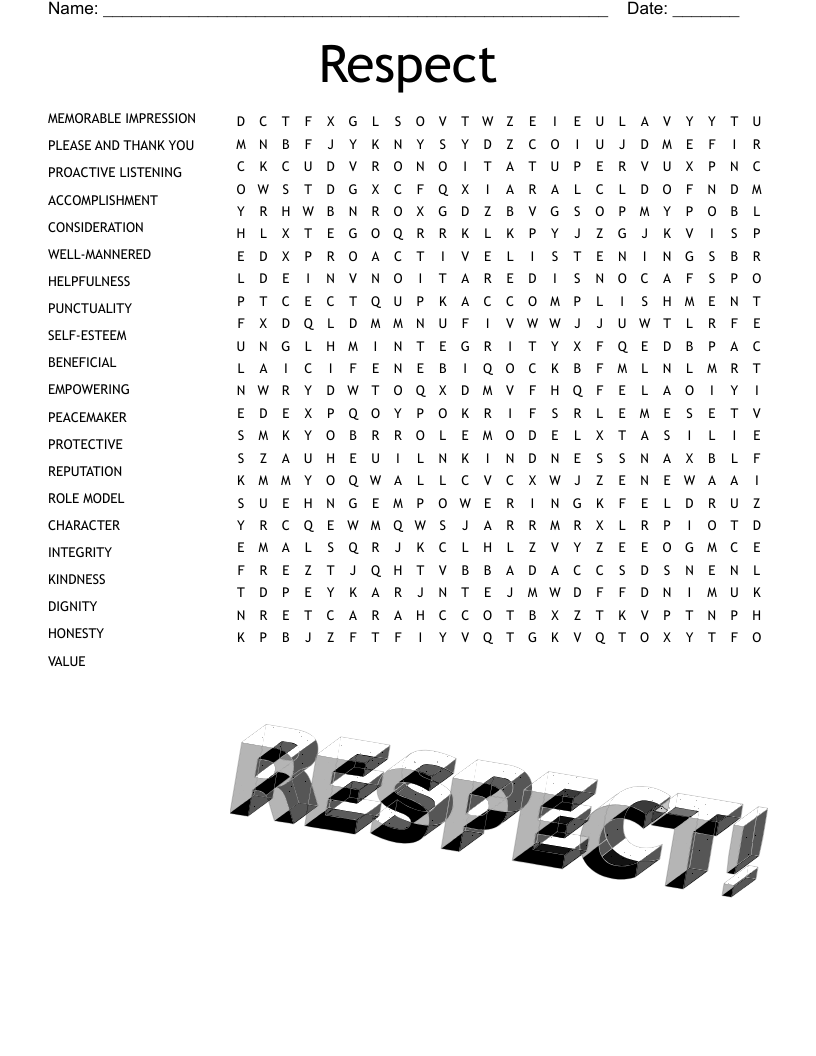 Respect Word Search