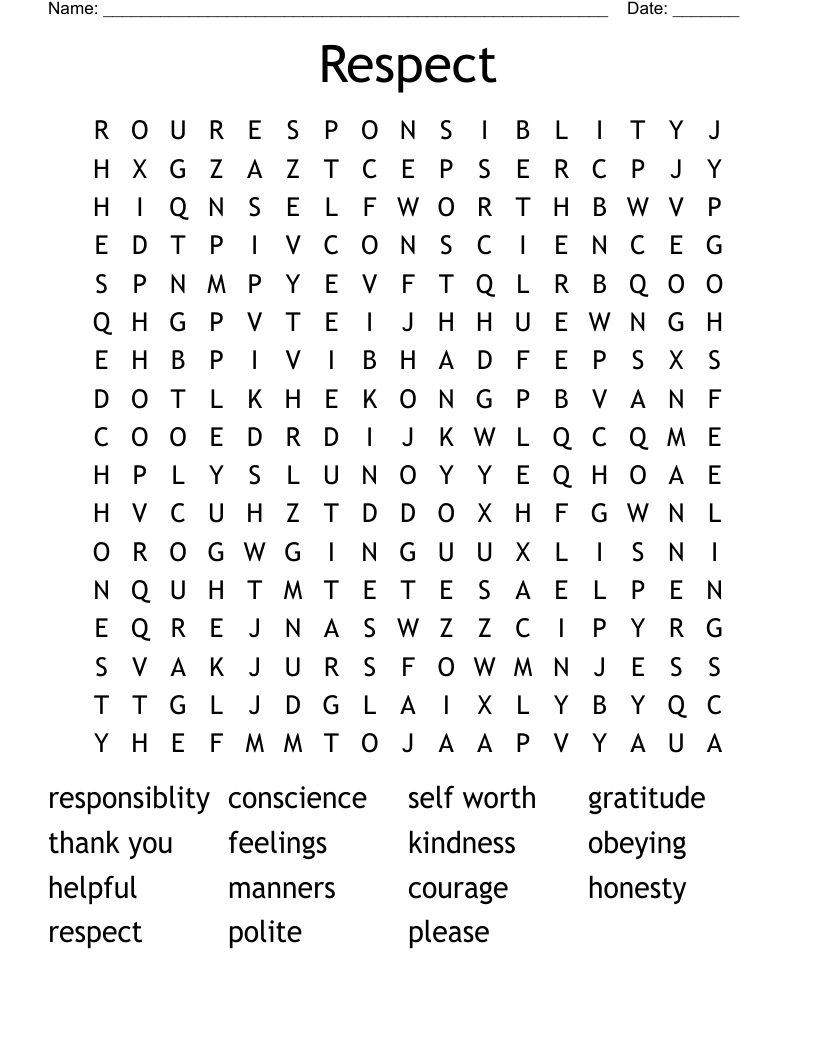 Respect Word Search