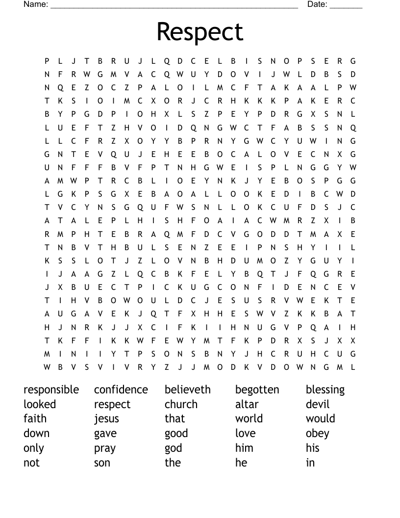 Respect Word Search