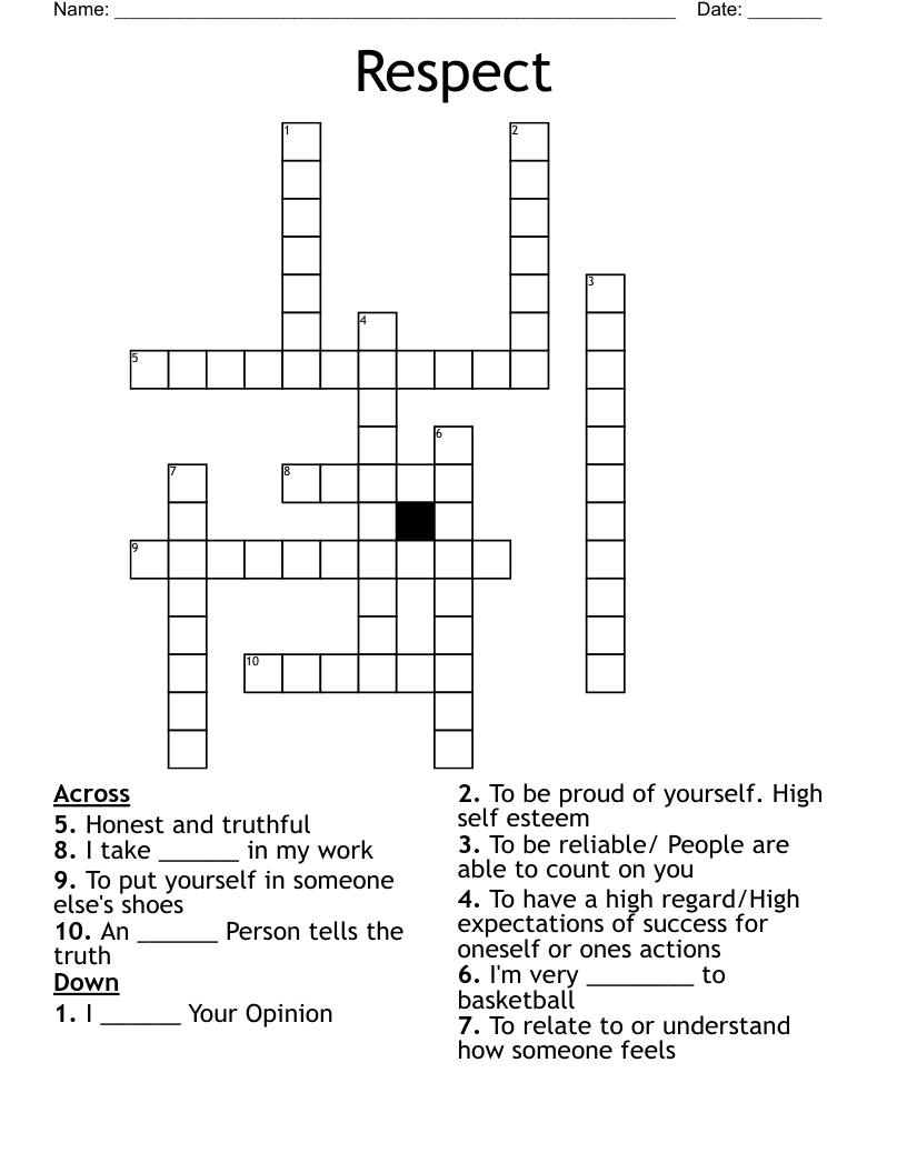 Respect Crossword
