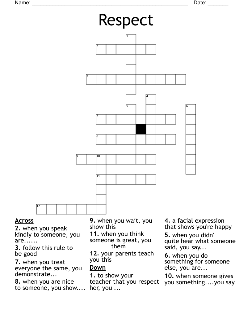 Respect Crossword
