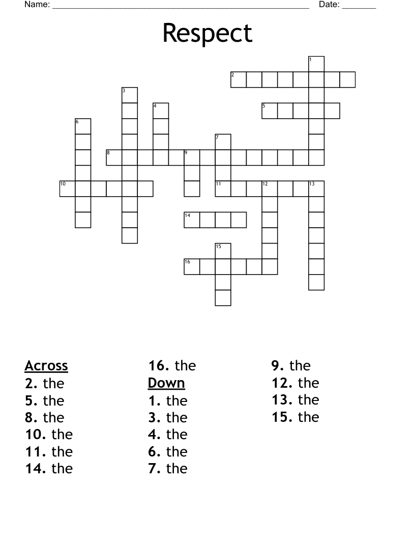 Respect Crossword