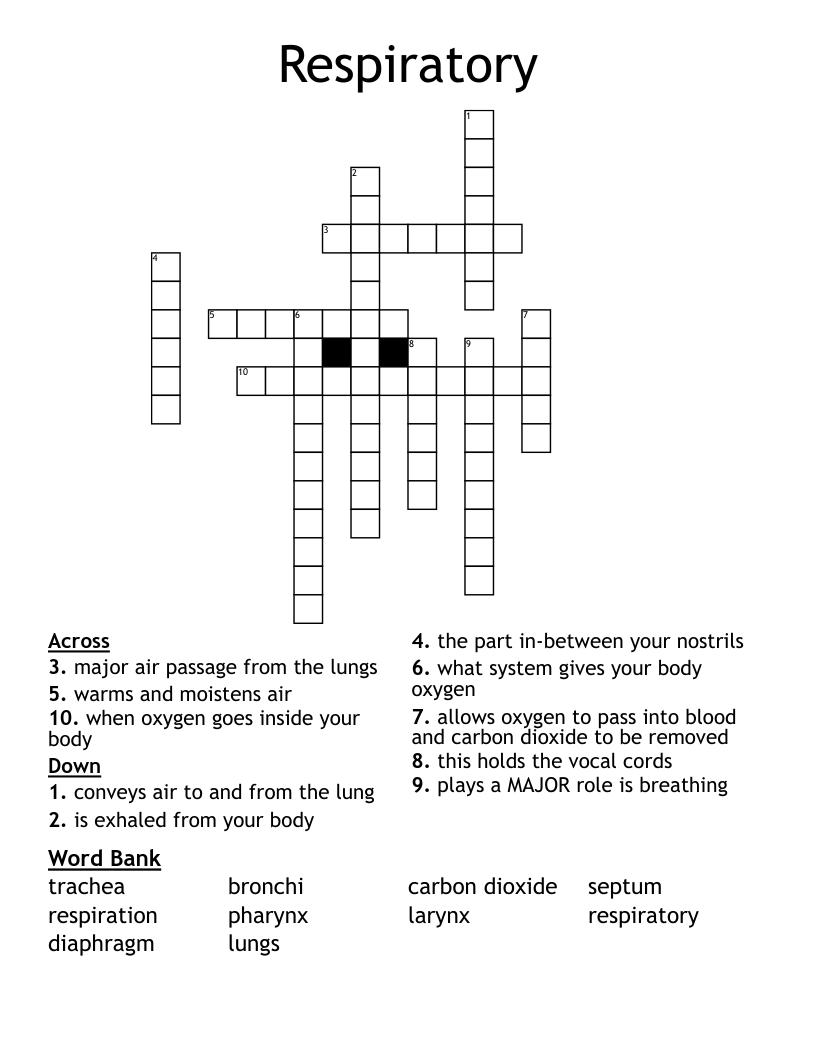 Respiratory Crossword