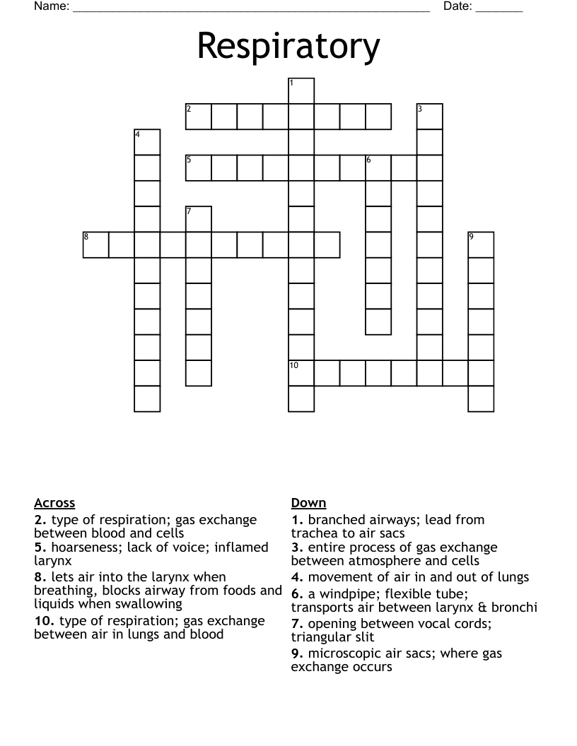 Respiratory Crossword