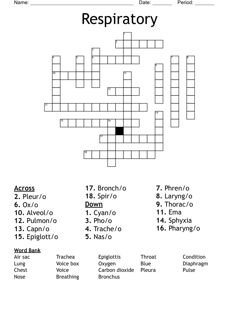 Respiratory Crossword