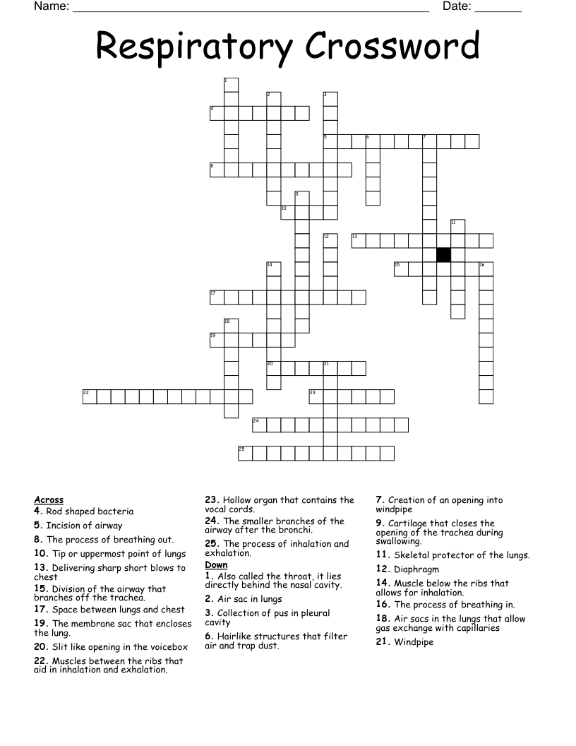 Respiratory Crossword 