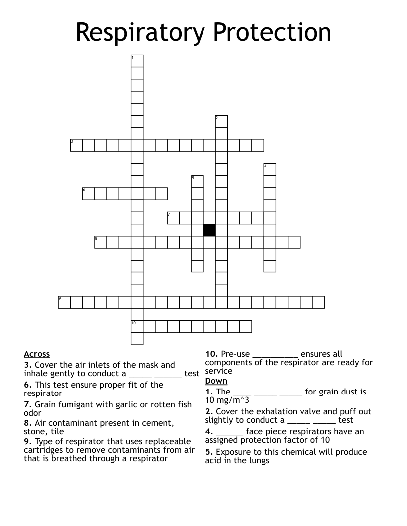 Respiratory Protection Crossword
