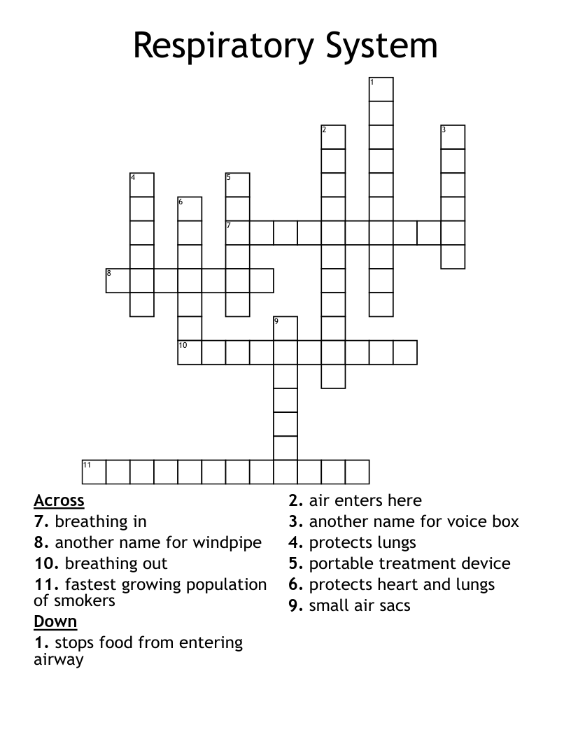 Respiratory System Crossword