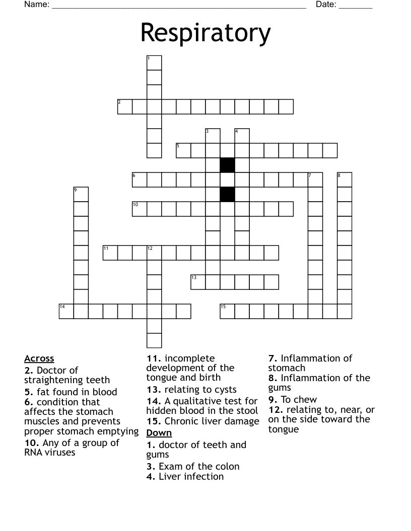Respiratory  Crossword