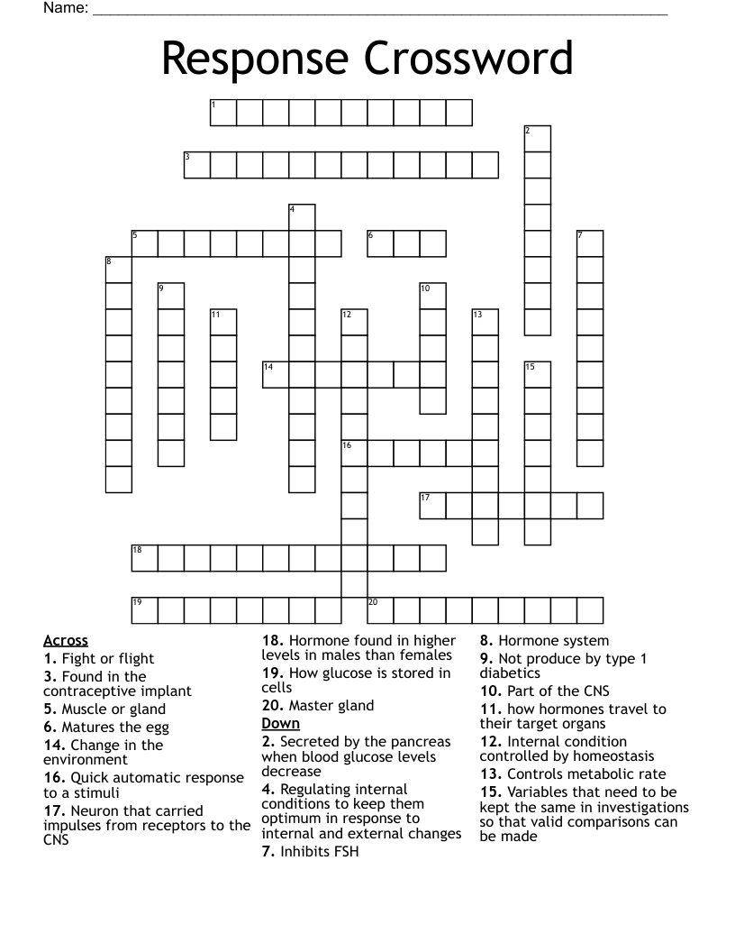 Response Crossword
