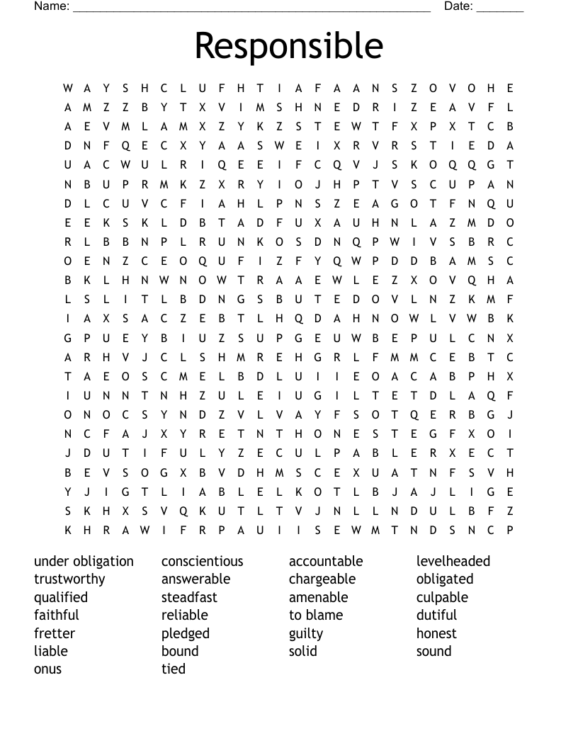 Responsible Word Search
