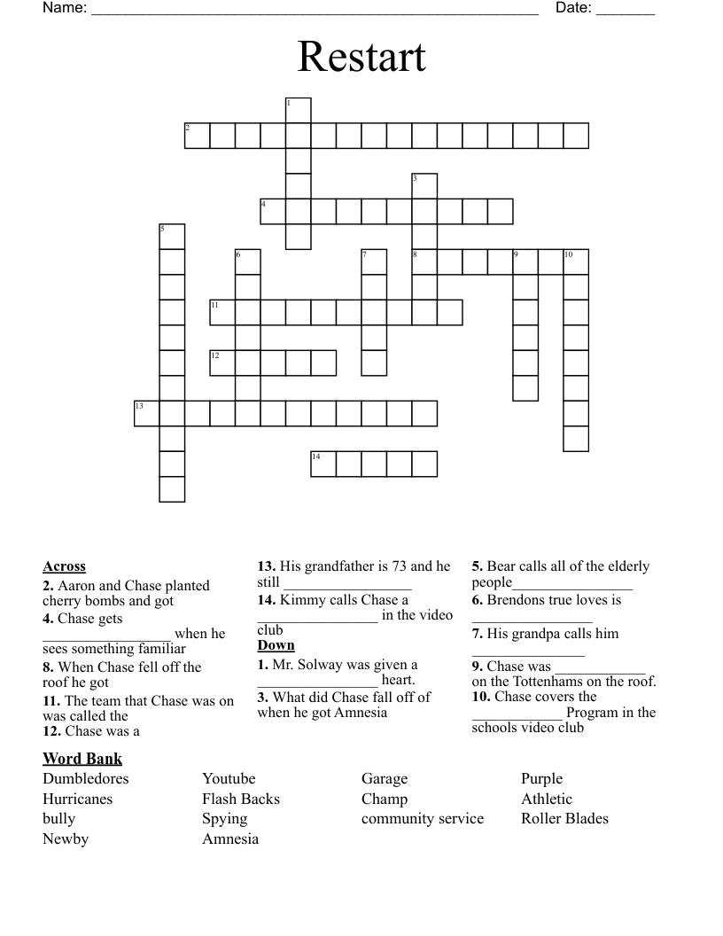 Restart Crossword