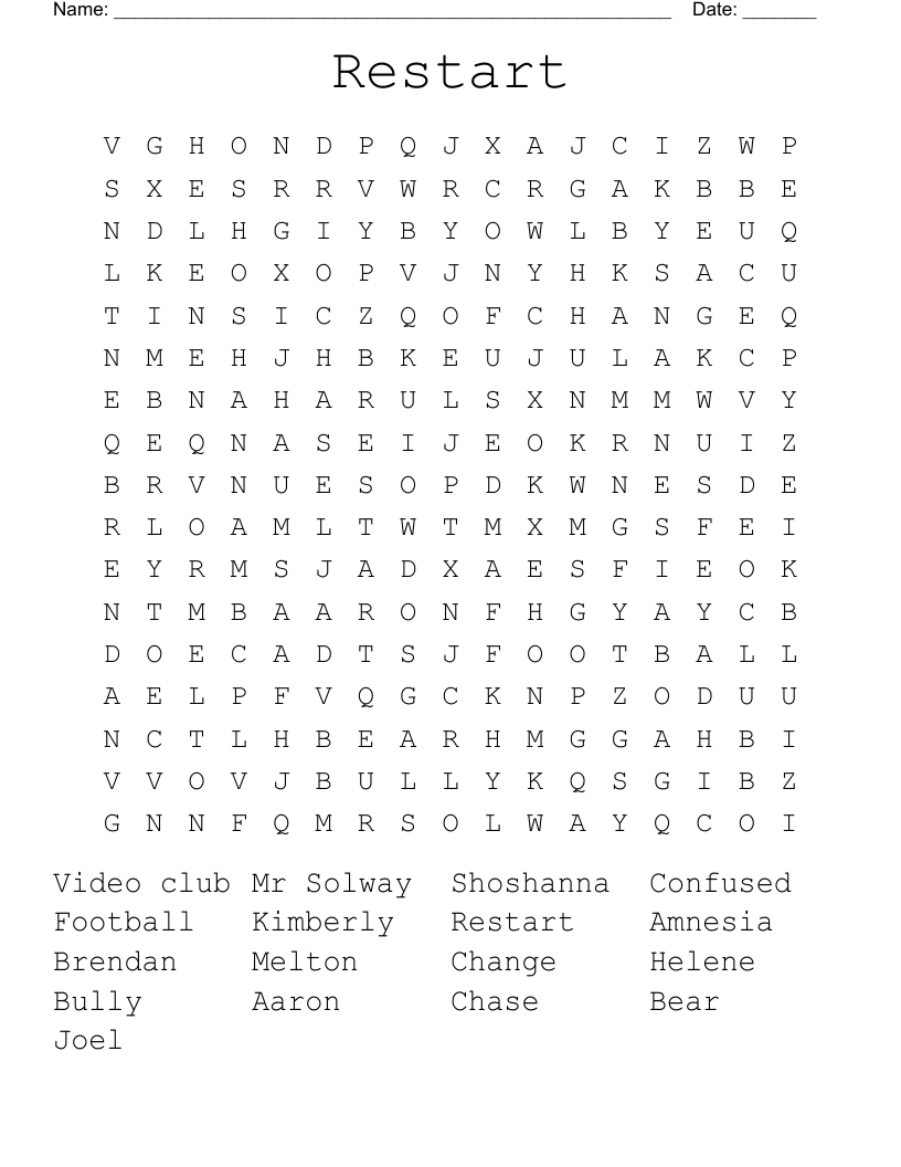 Restart  Word Search