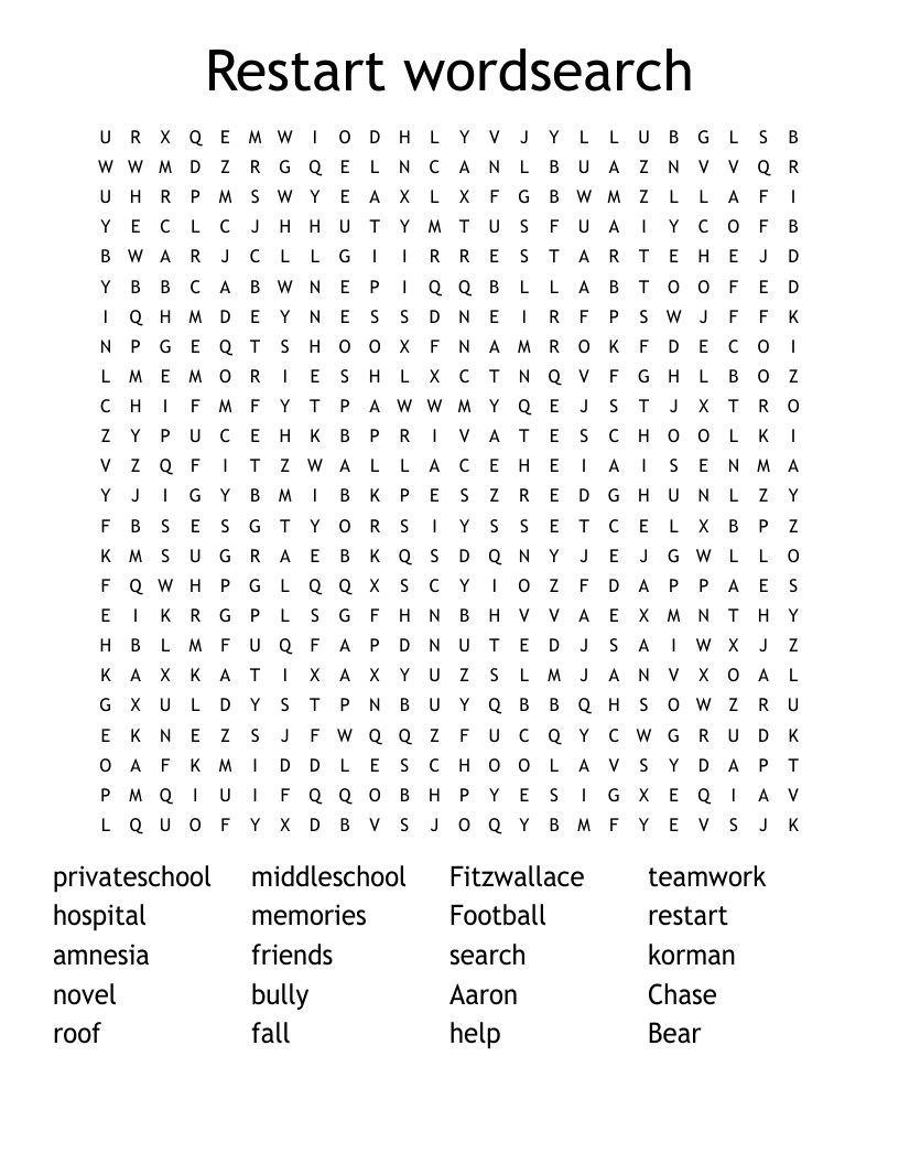 Restart wordsearch