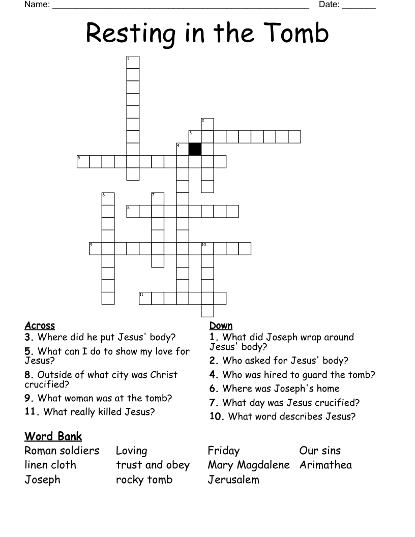 Resting in the Tomb Crossword