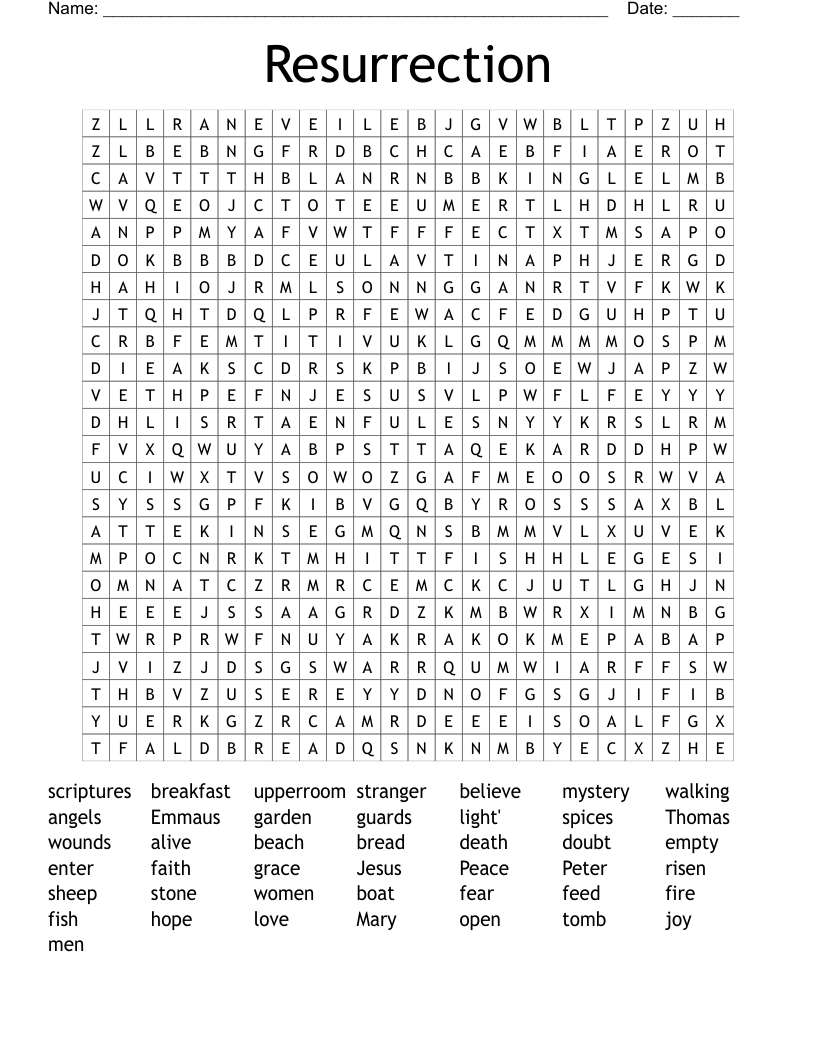 Resurrection Word Search