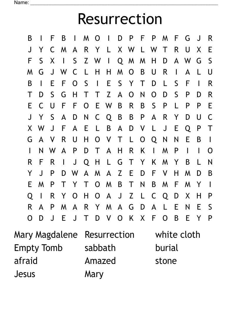Resurrection Word Search
