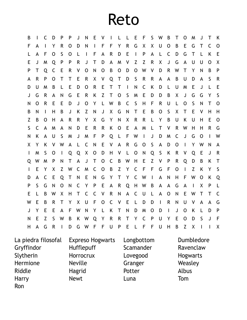 Reto  Word Search