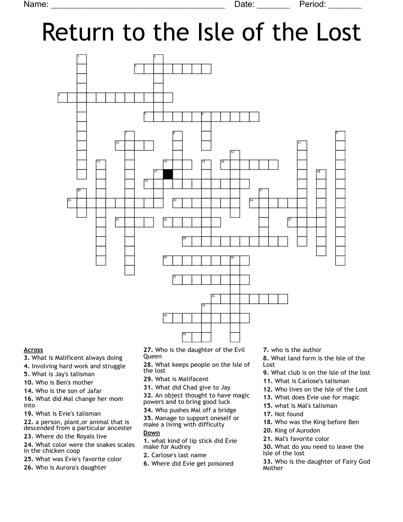Return to the Isle of the Lost Crossword