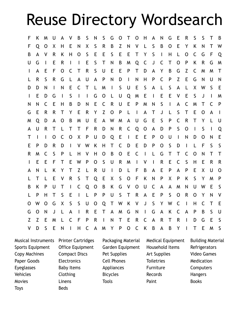 Reuse Directory Wordsearch