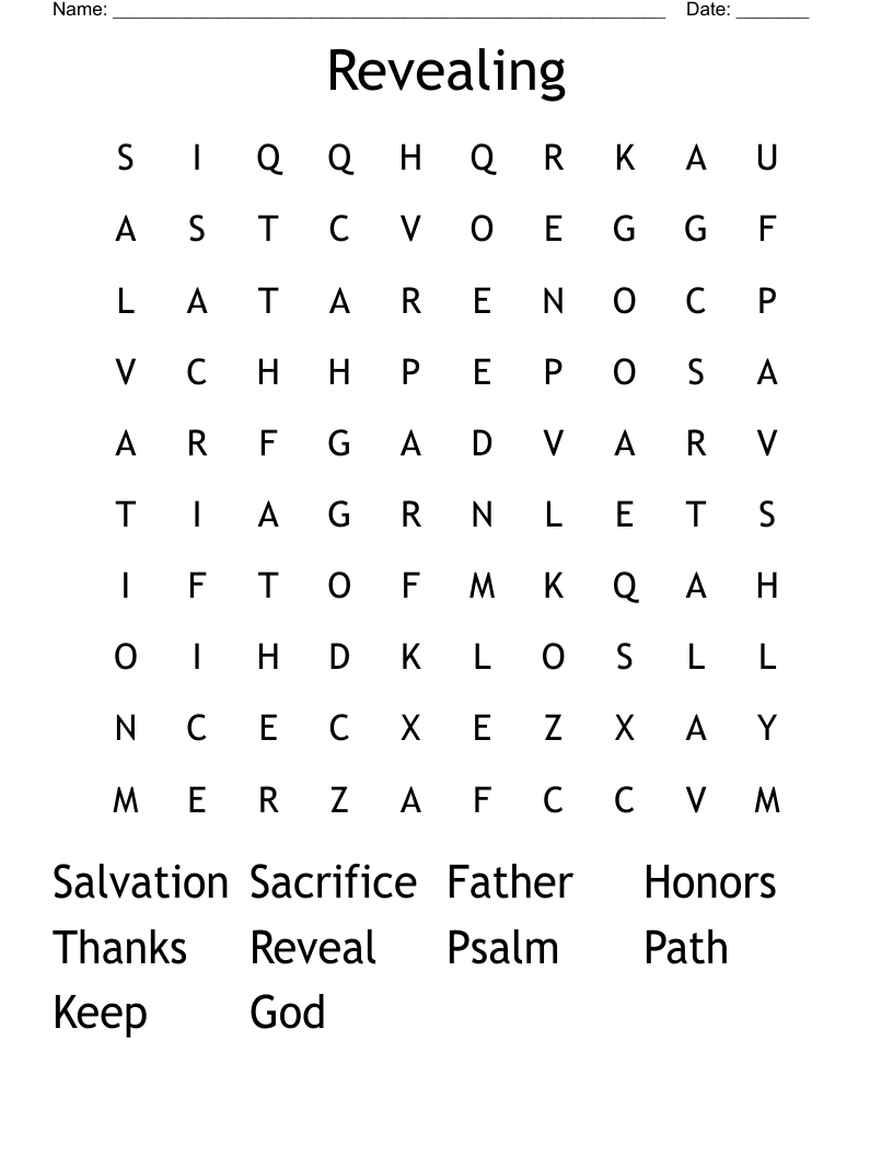 Revealing Word Search