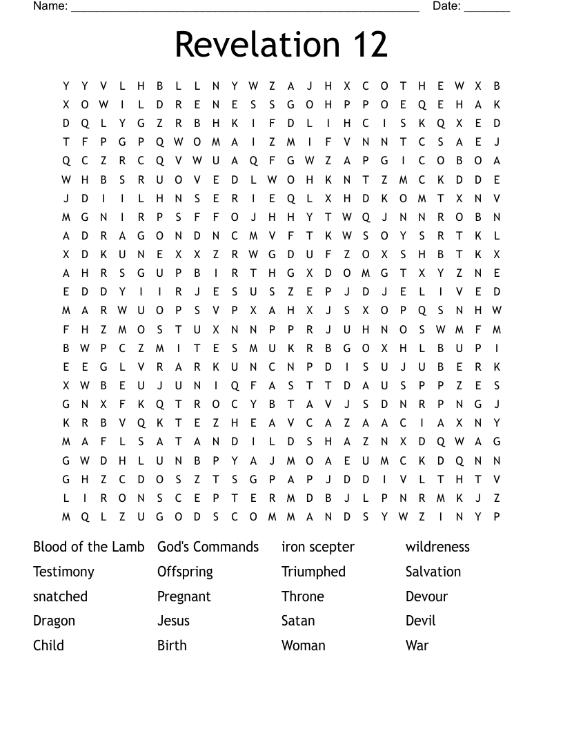 Revelation 12 Word Search