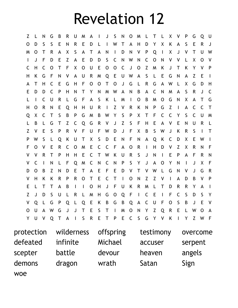 Revelation 12 Word Search