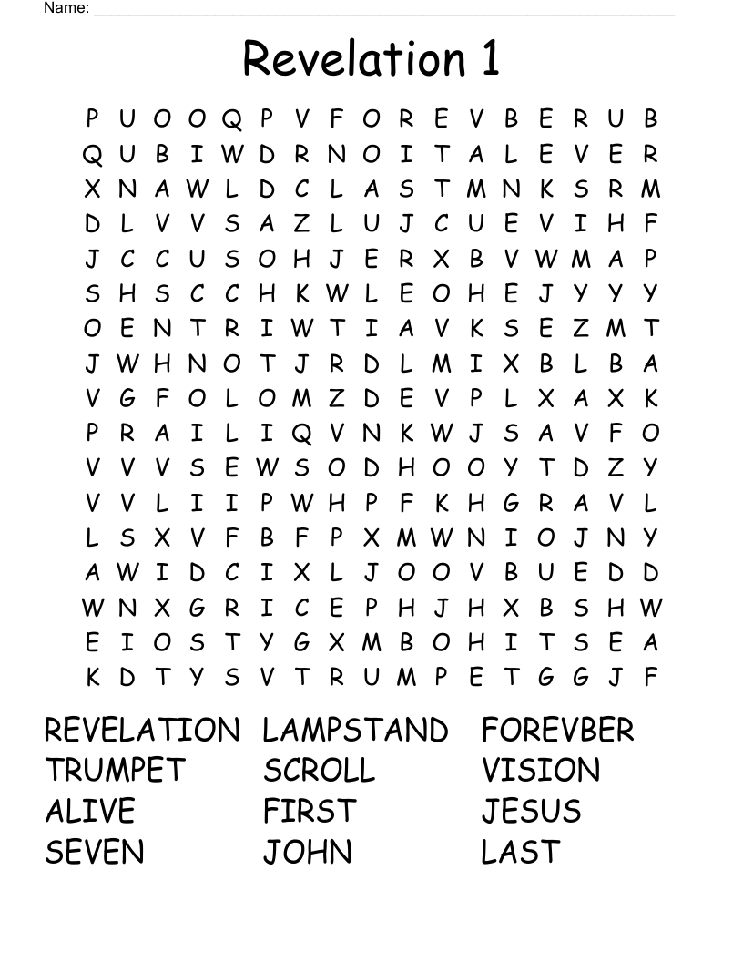 Revelation 1 Word Search