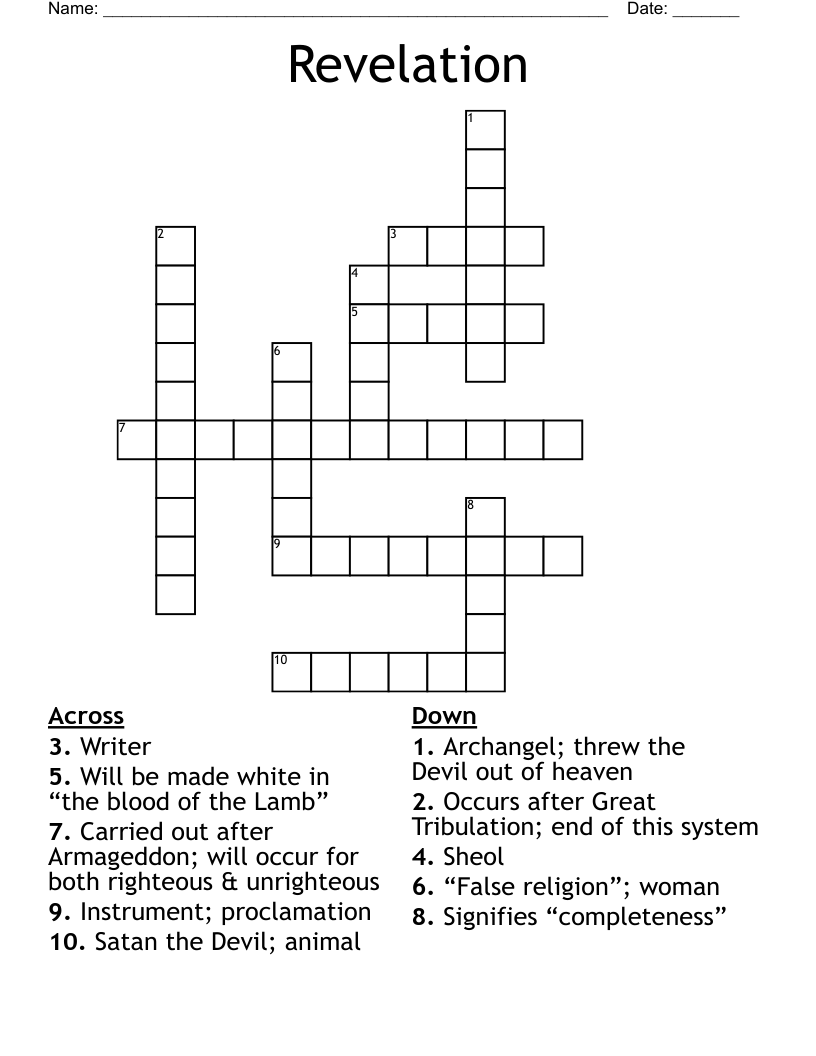 Revelation  Crossword
